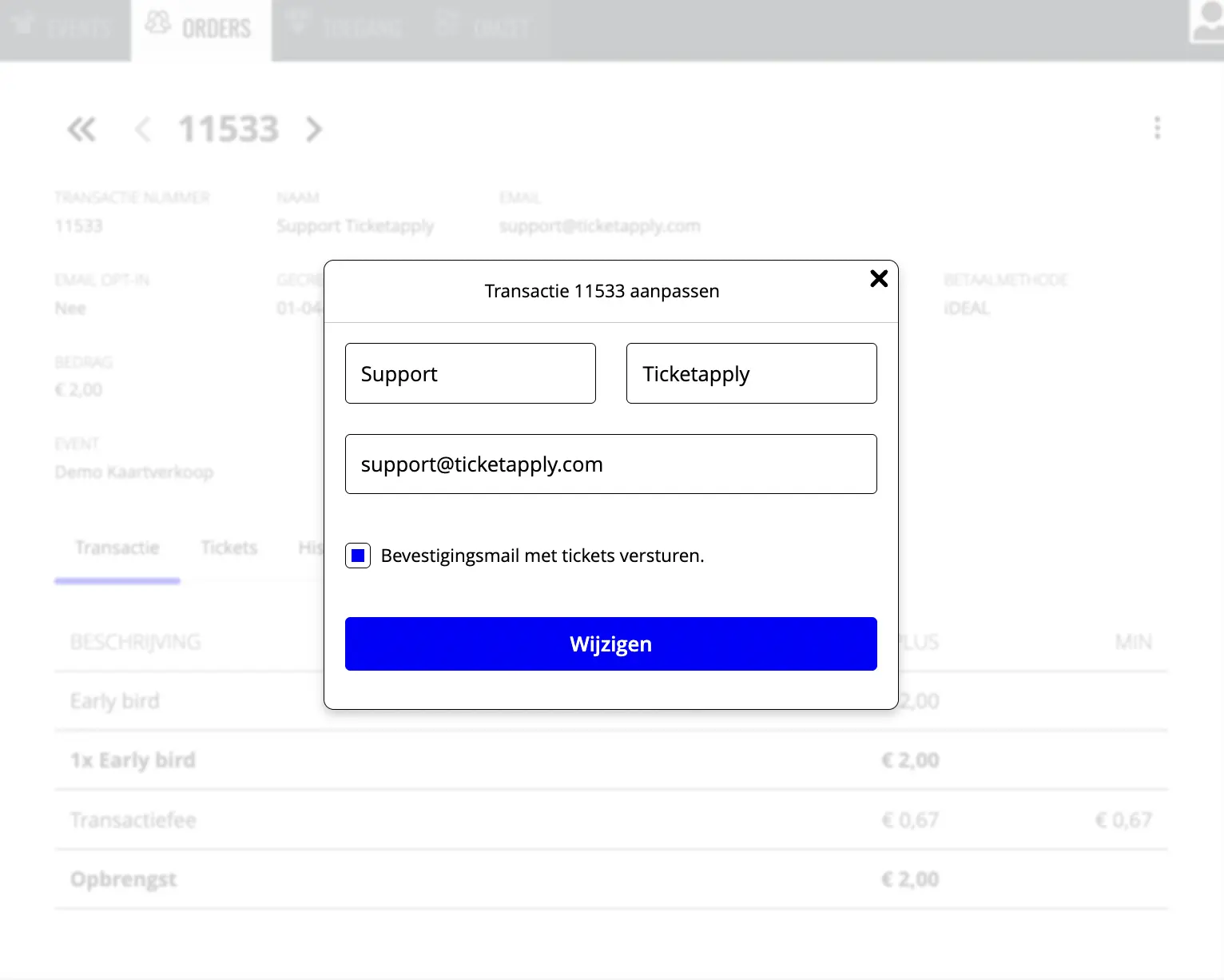 Kan ik een order aanpassen?